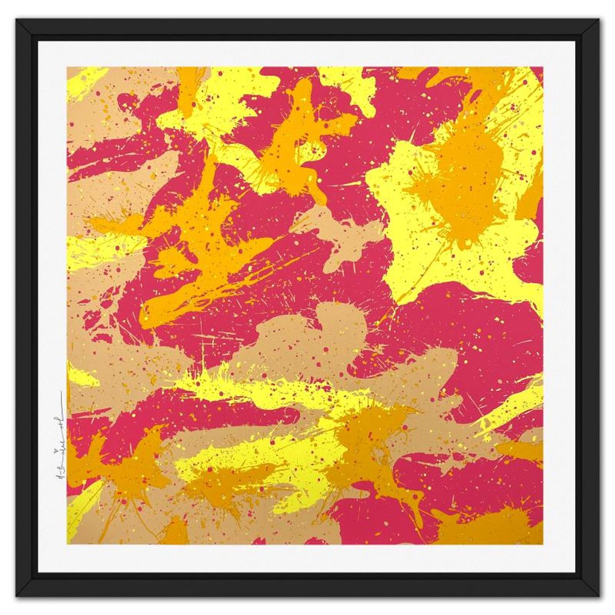 Mr. Brainwash, "Camo Splash E" Framed Limited Edition Silk Screen, Hand Signed with Certificate of Authenticity.