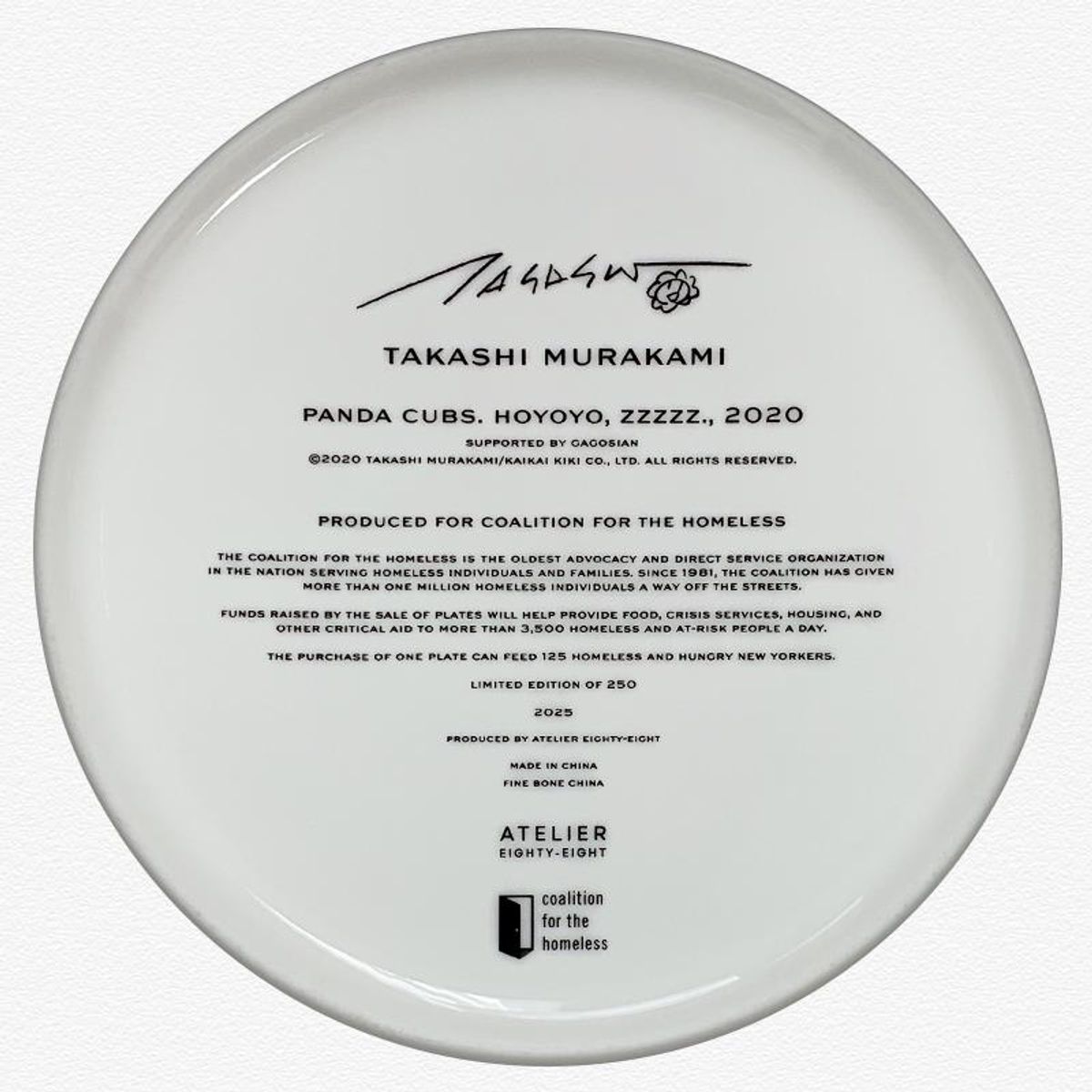 Takashi Murakami, "Panda Cubs, Hoyoyo, ZZZZZ" Framed Limited Edition Fine Bone China Plate