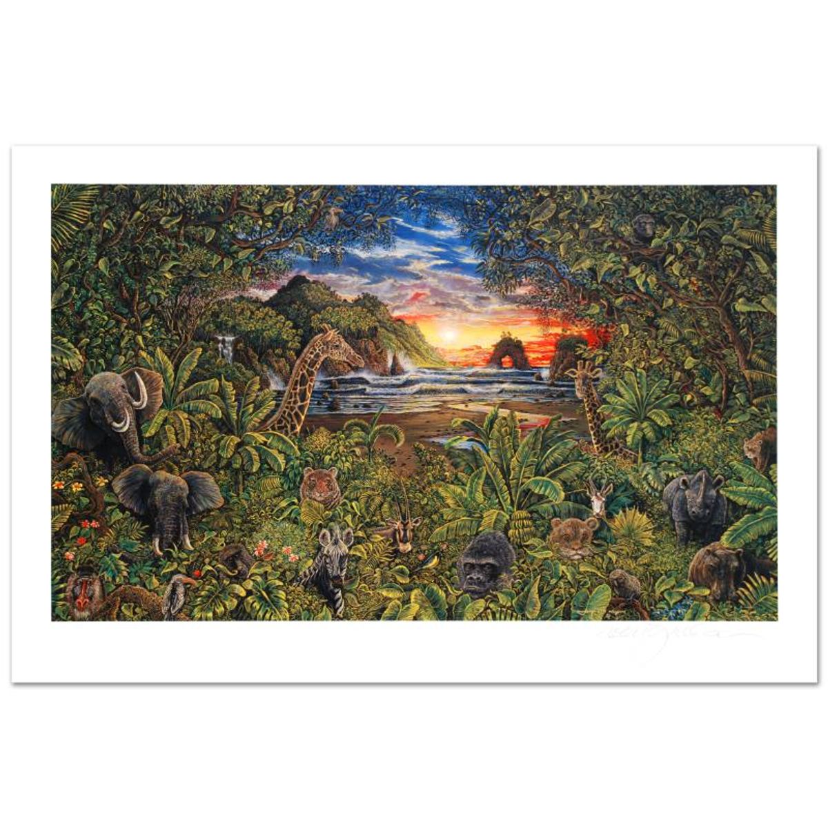 Robert Lyn Nelson, "Faces of Africa" Limited Edition Mixed Media, Numbered and Hand Signed with Letter of Authenticity.