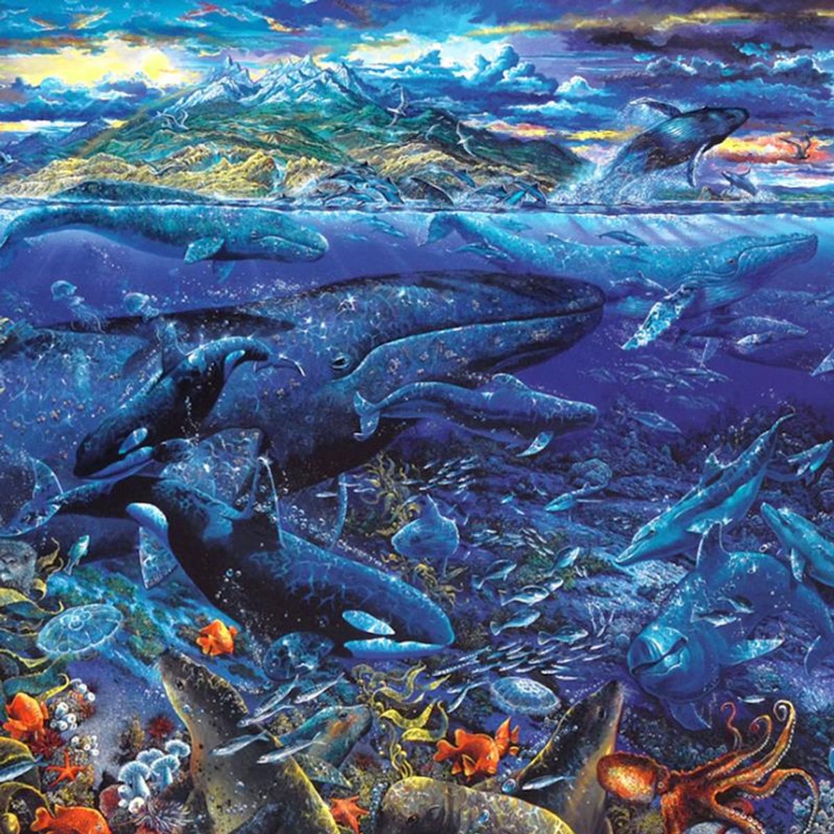 Robert Lyn Nelson, "From Sea to Shining Sea" Limited Edition Mixed Media, Numbered and Hand Signed with Letter of Authenticity.