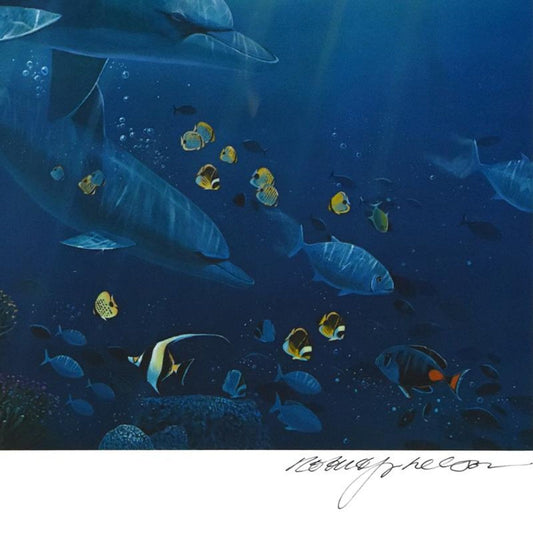 Robert Lyn Nelson, "Lahaina Sea Flight" Limited Edition Mixed Media, Numbered and Hand Signed with Letter of Authenticity.