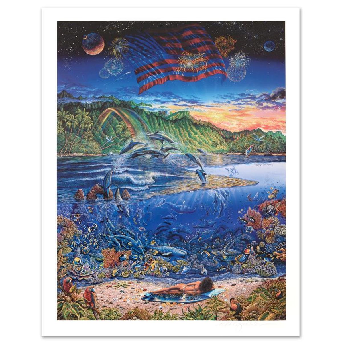 Robert Lyn Nelson, "Ring of Life" Limited Edition Mixed Media, Numbered and Hand Signed with Letter of Authenticity.