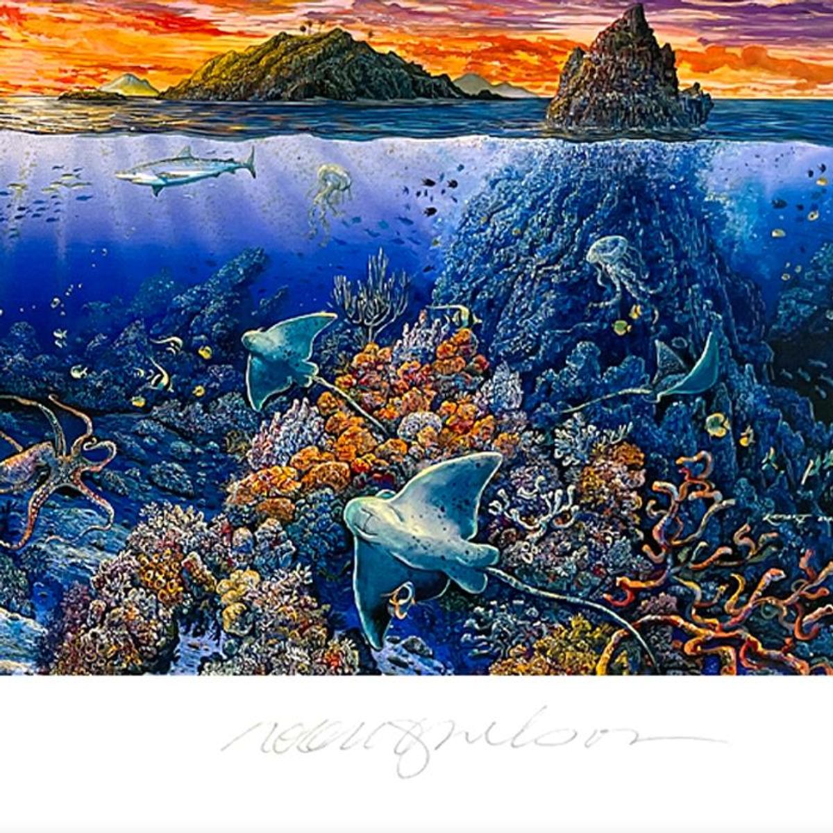 Robert Lyn Nelson, "Sweeping Hana Vistas" Limited Edition Mixed Media, Numbered and Hand Signed with Letter of Authenticity