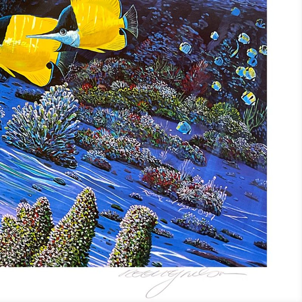 Robert Lyn Nelson, "The Turtle and the Butterfly" Limited Edition Mixed Media, Numbered and Hand Signed with Letter of Authenticity
