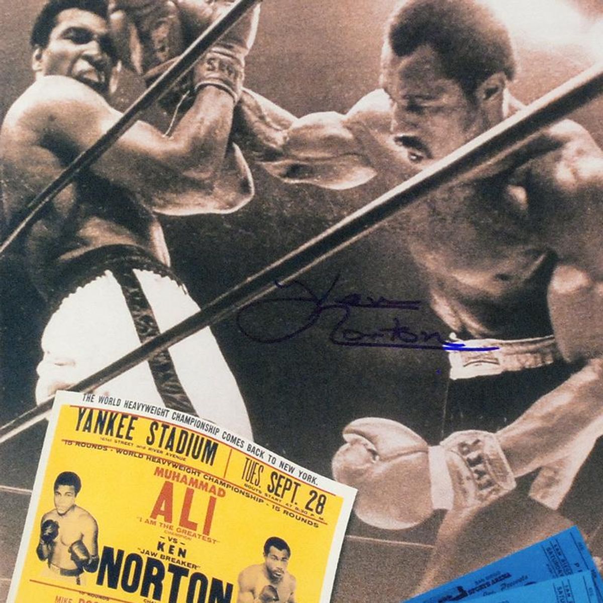 Ken Norton and Ali Ticket Sports Collectible Hand-Signed by Ken Norton (1943-2013) with Letter of Authenticity.