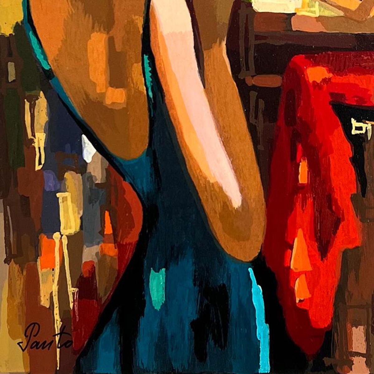 Nelly Panto, "Late Romance" Hand Signed Limited Edition Serigraph on Paper with Letter of Authenticity.