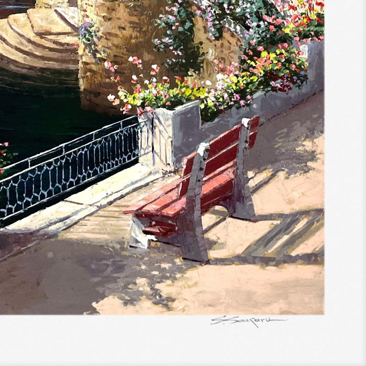 Sam Park, "Lakeside Bellagio" Limited Edition Printer's Proof Serigraph, Numbered and Hand Signed with Letter of Authenticity.