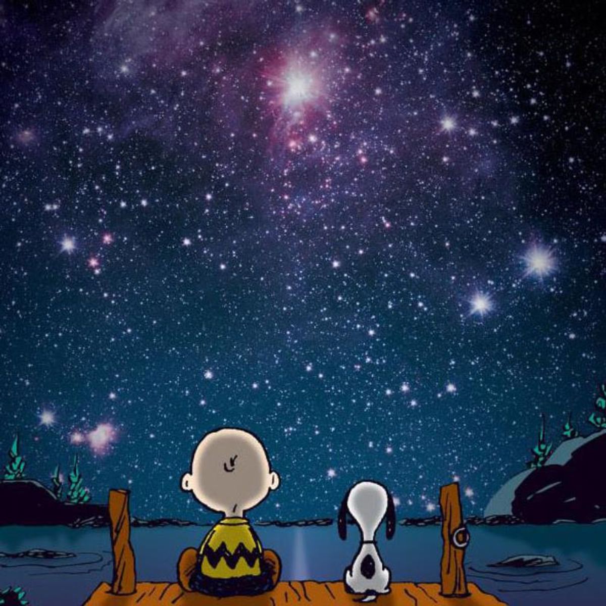 Peanuts, "Stars" Hand Numbered Canvas (40"x44") Limited Edition Fine Art Print with Certificate of Authenticity.