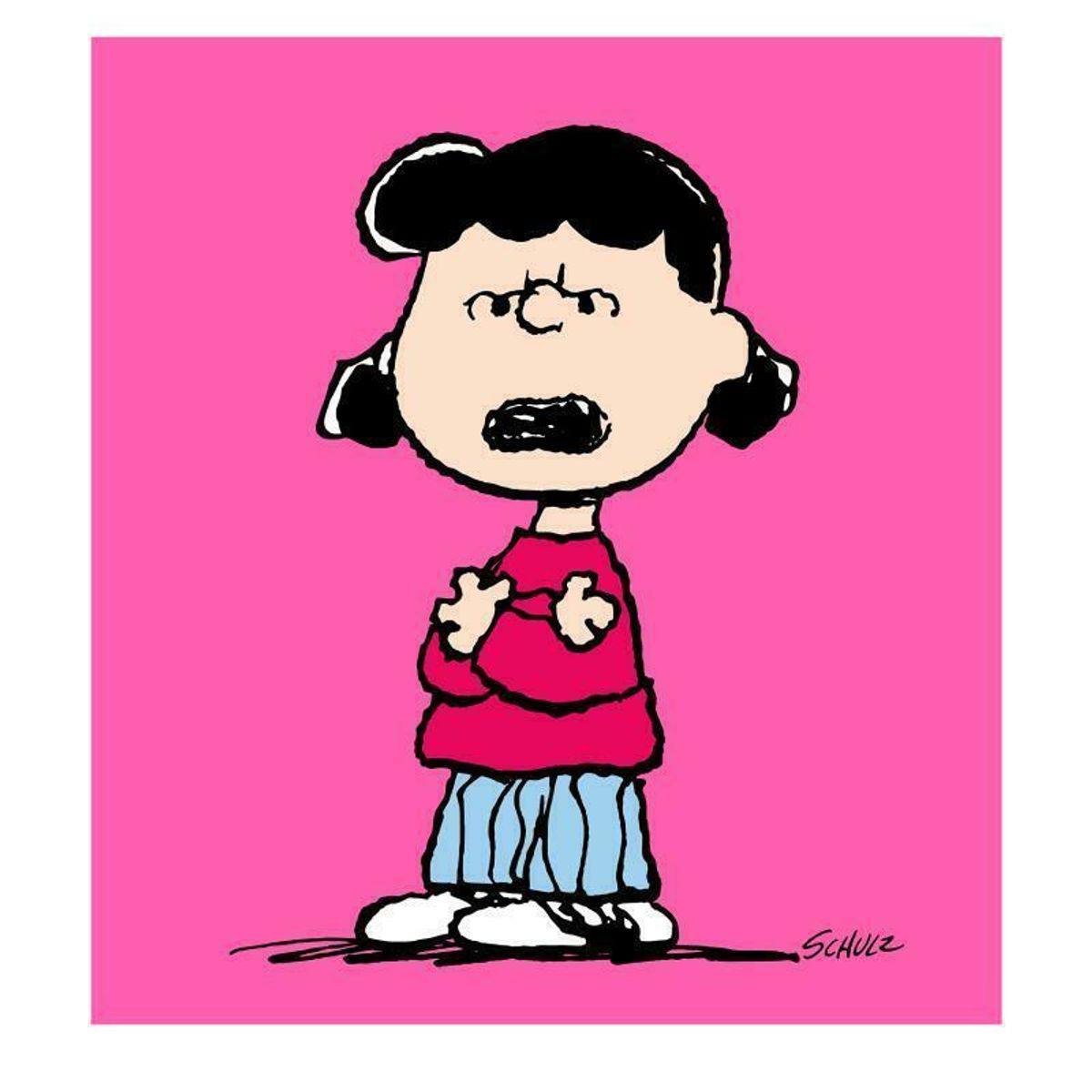 Peanuts, "Lucy: Pink" Hand Numbered Canvas (40"x44") Limited Edition Fine Art Print with Certificate of Authenticity.