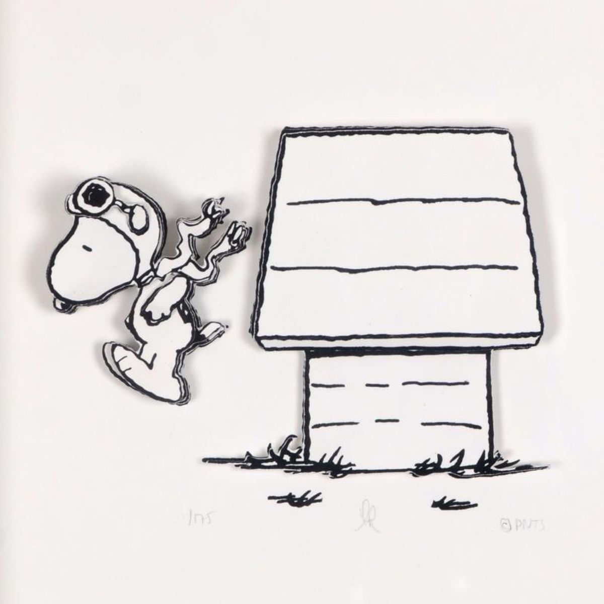 Peanuts, "Jump Right In" Hand Numbered Limited Edition 3D Decoupage with Certificate of Authenticity.