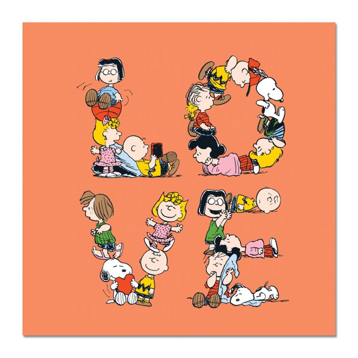 Peanuts, "LOVE" Hand Numbered Canvas Limited Edition Fine Art Print with Certificate of Authenticity.