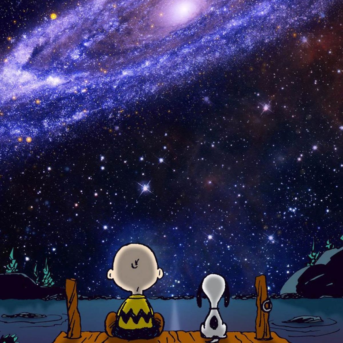 Peanuts, "The Andromeda Galaxy" Hand Numbered Limited Edition Fine Art Print with Certificate of Authenticity.