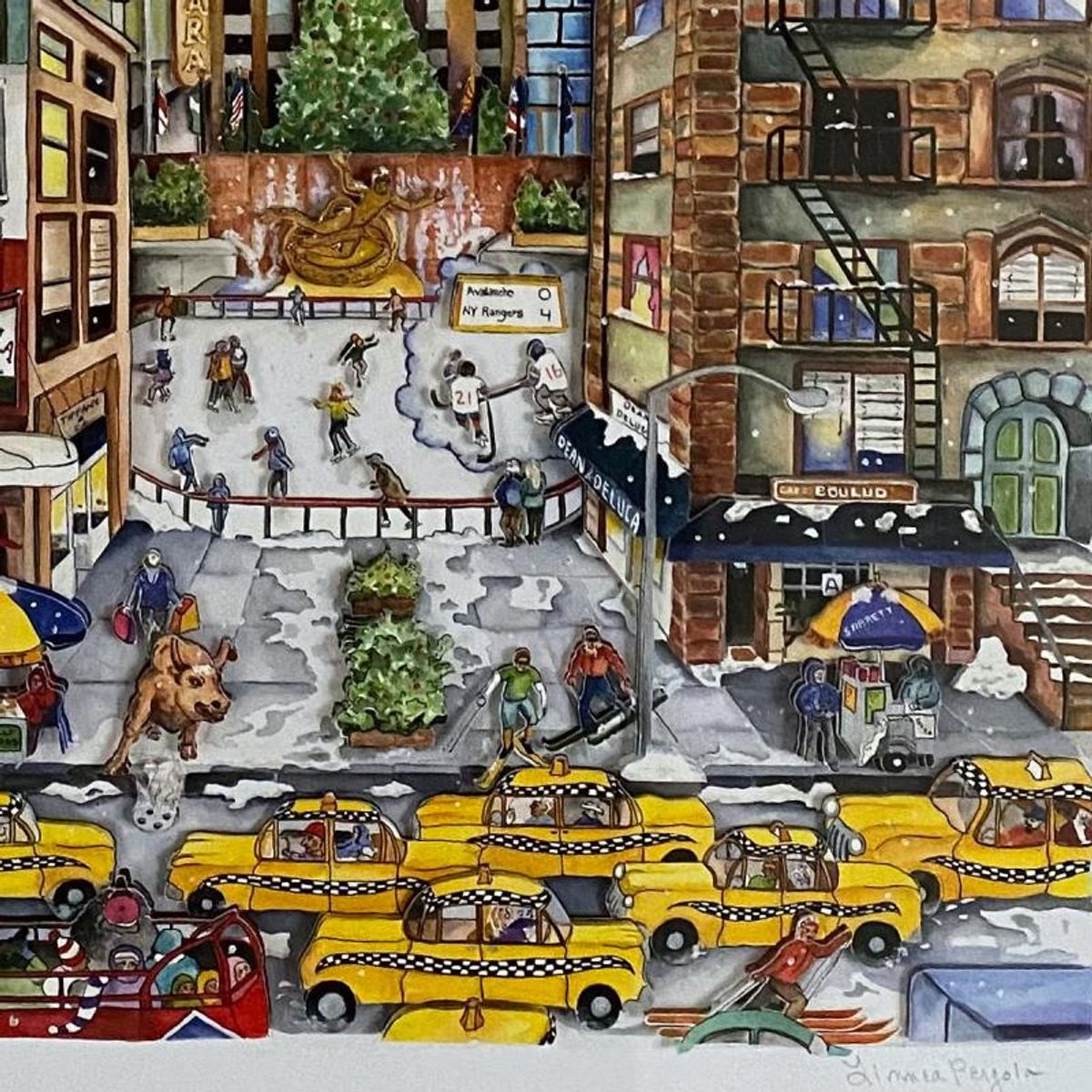 Linnea Pergola, "Light Snowfall in NY" 3D Limited Edition, Hand Signed with Letter of Authenticity.
