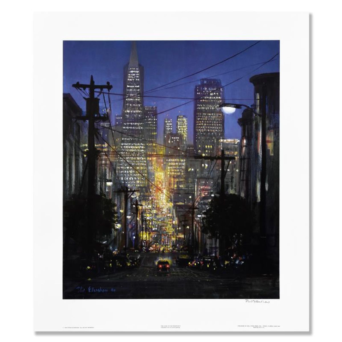 Peter Ellenshaw (1913-2007), "The Glow of San Francisco" Limited Edition Lithograph, Numbered and Hand Signed with Letter of Authenticity.