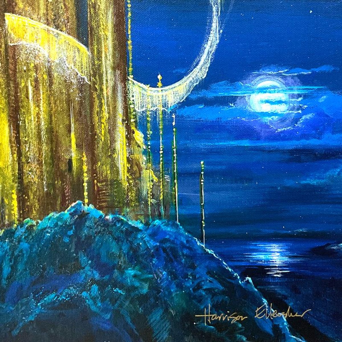 Peter (1913-2007) & Harrison Ellenshaw, "Gold Castle" Limited Edition on Canvas from Disney Fine Art, Numbered and Hand Signed with Letter of Authenticity