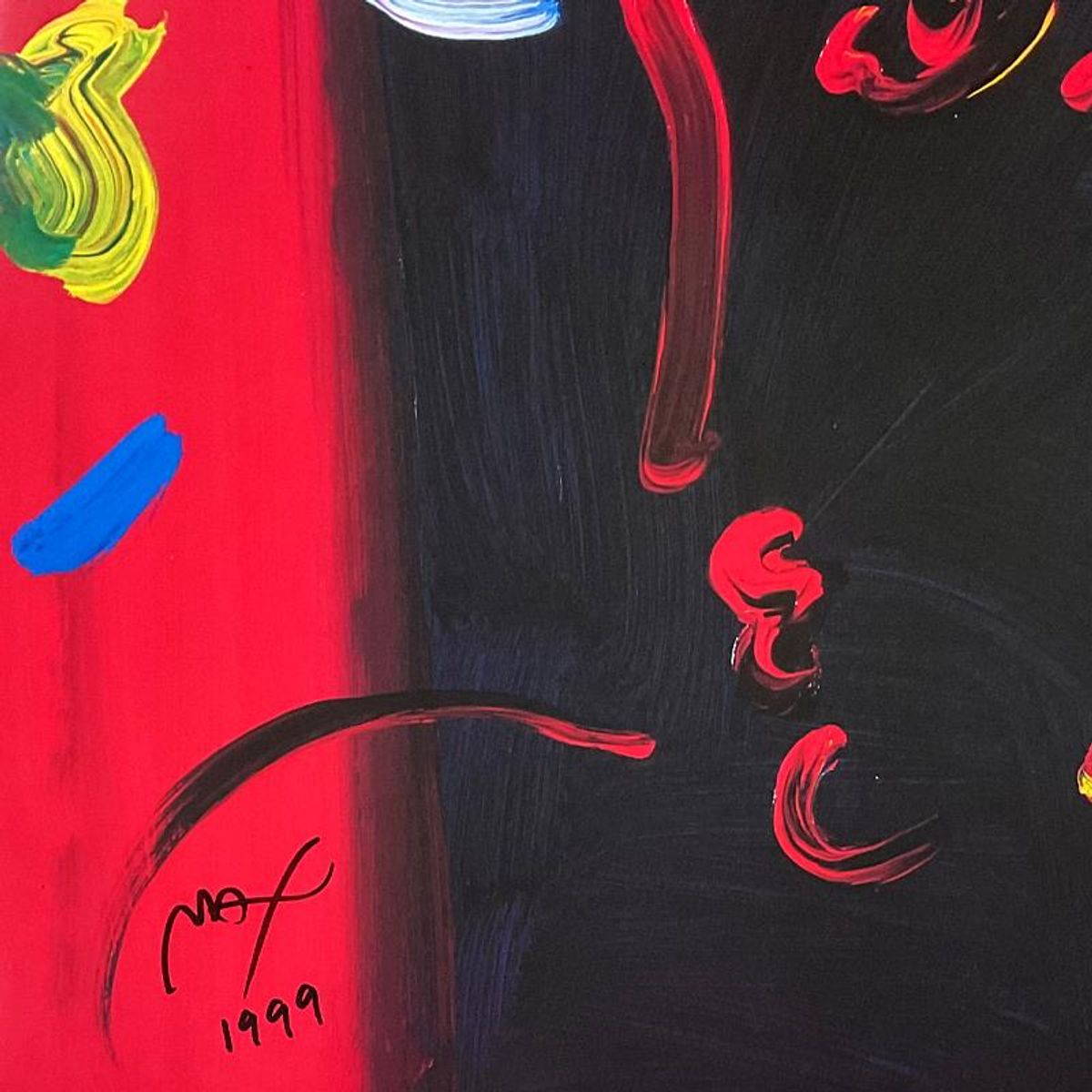 Peter Max, "Roseville Profile" Framed Hand Signed Offset Lithograph with Letter of Authenticity.