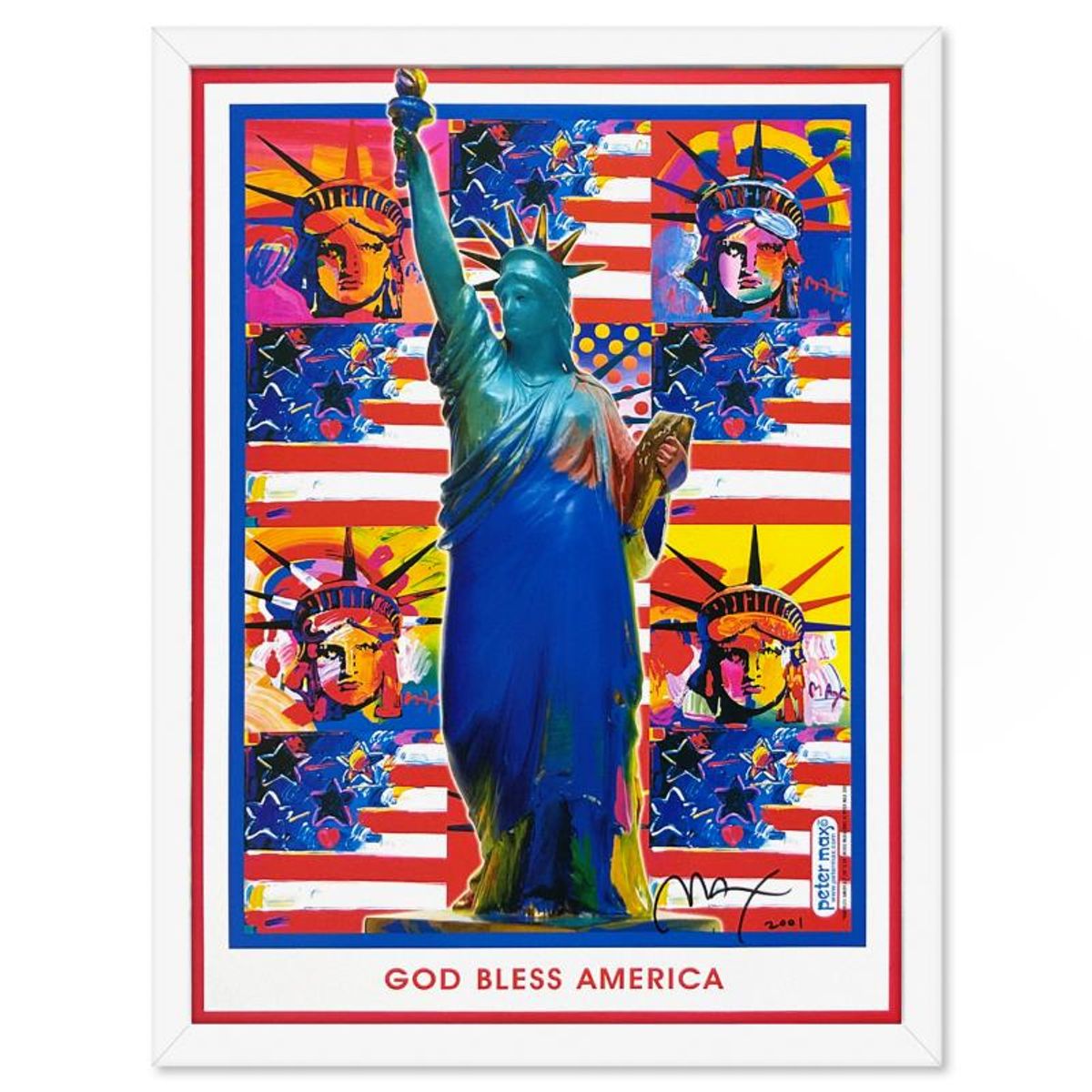 Peter Max, "6 Piece 9-11 Set" Framed Hand Signed Offset Lithograph Set with Letter of Authenticity.