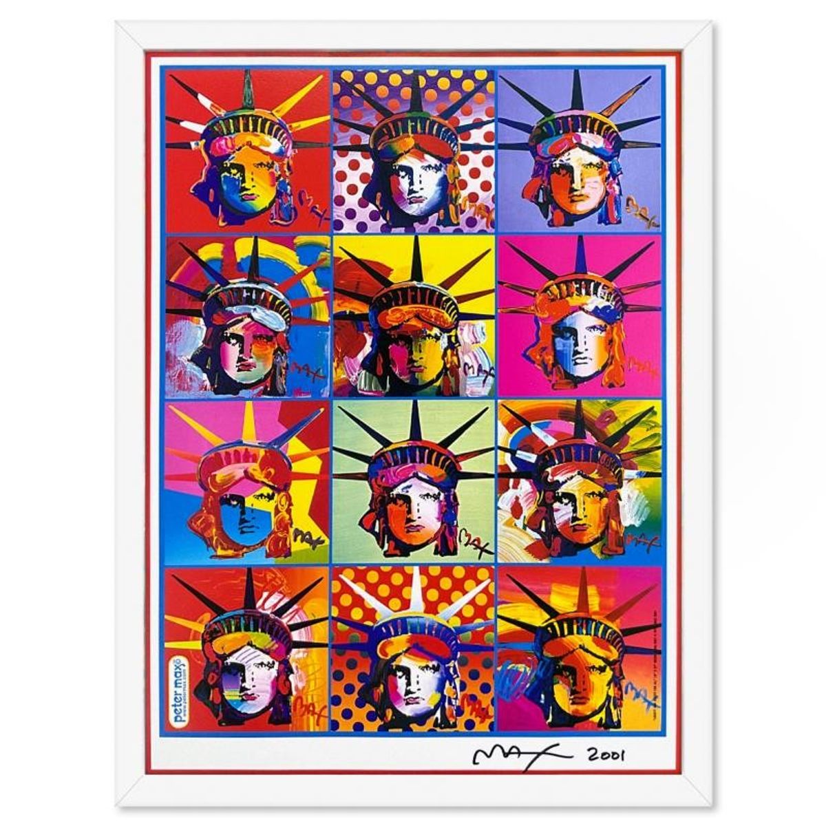 Peter Max, "6 Piece 9-11 Set" Framed Hand Signed Offset Lithograph Set with Letter of Authenticity.