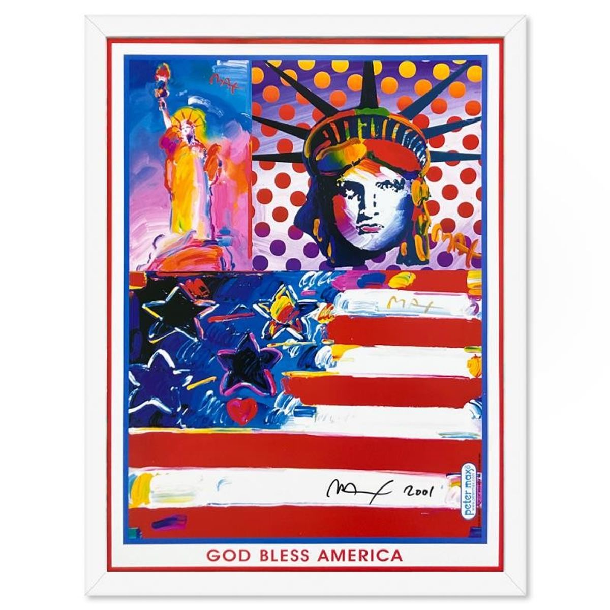 Peter Max, "6 Piece 9-11 Set" Framed Hand Signed Offset Lithograph Set with Letter of Authenticity.