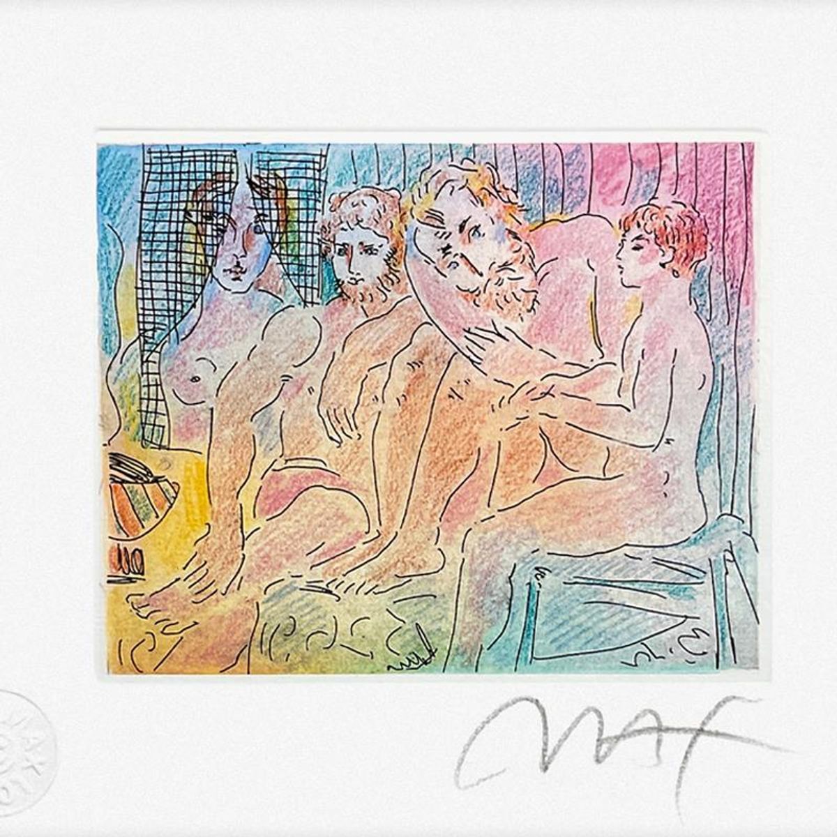 Peter Max, "Homage to Picasso Vol. 3 #IX" Framed Limited Edition Lithograph, Numbered and Hand Signed with Certificate of Authenticity.