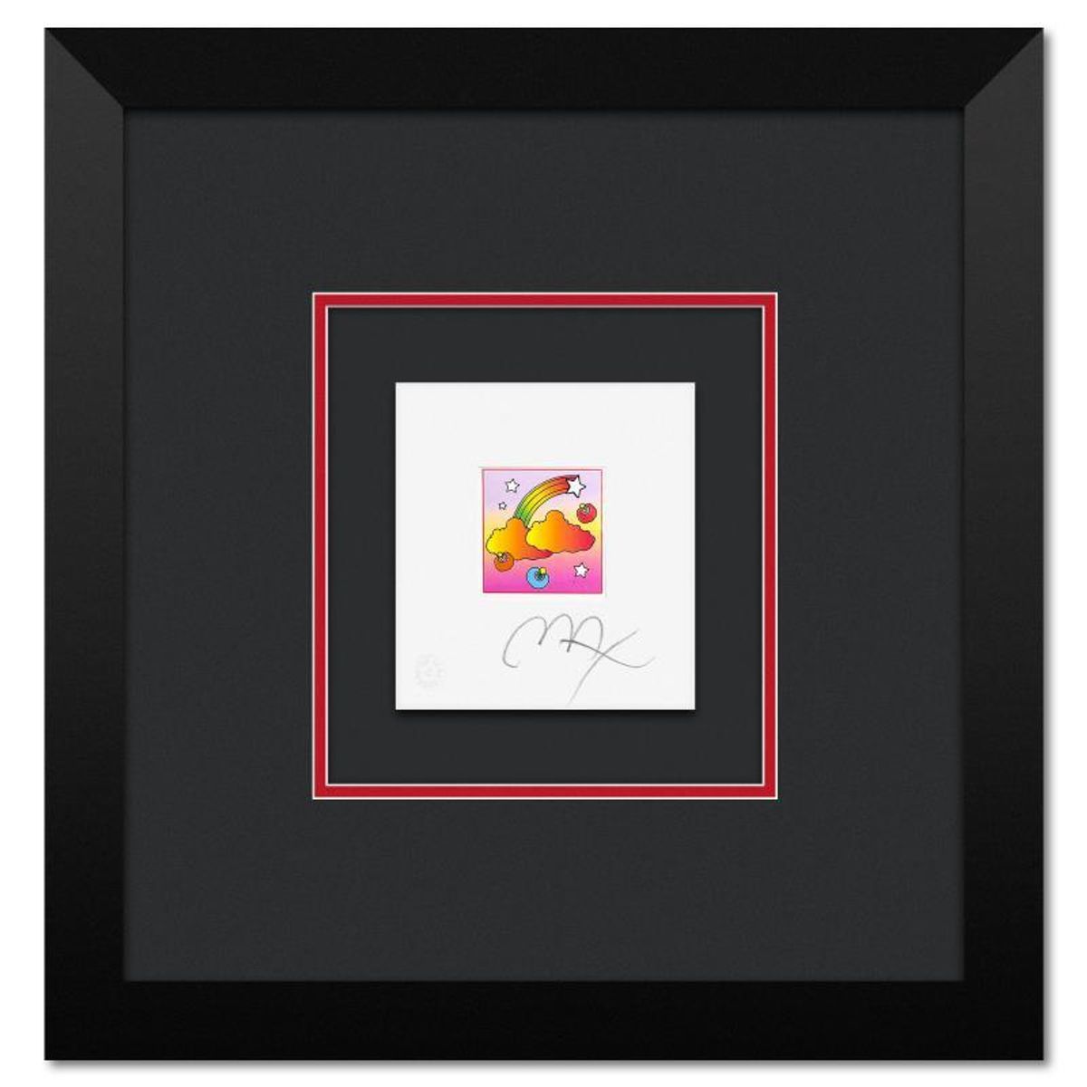 Peter Max, "Rainbow with Clouds" Framed Limited Edition Lithograph, Numbered and Hand Signed with Certificate of Authenticity.
