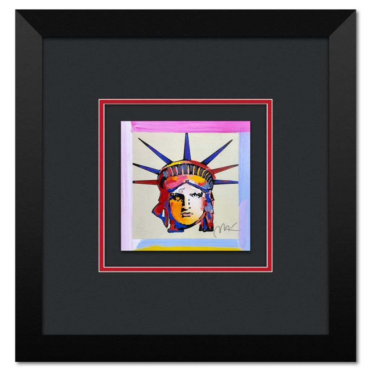 Peter Max, "Liberty Head X" Framed Limited Edition Lithograph, Numbered and Hand Signed with Certificate of Authenticity.