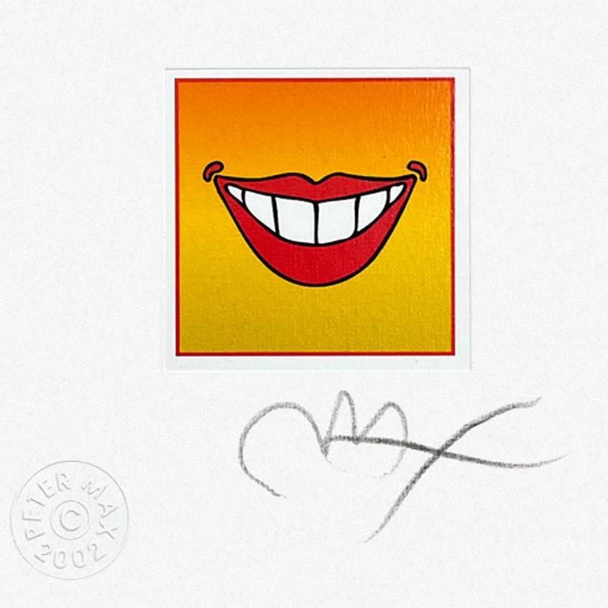 Peter Max, "Smile" Framed Limited Edition Lithograph, Numbered and Hand Signed with Certificate of Authenticity.