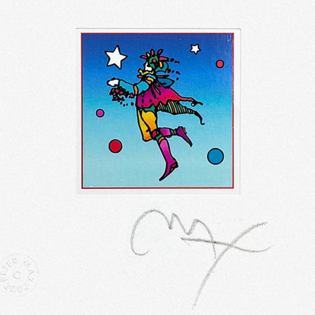 Peter Max, "Star Catcher on Blue" Framed Limited Edition Lithograph, Numbered and Hand Signed with Certificate of Authenticity.