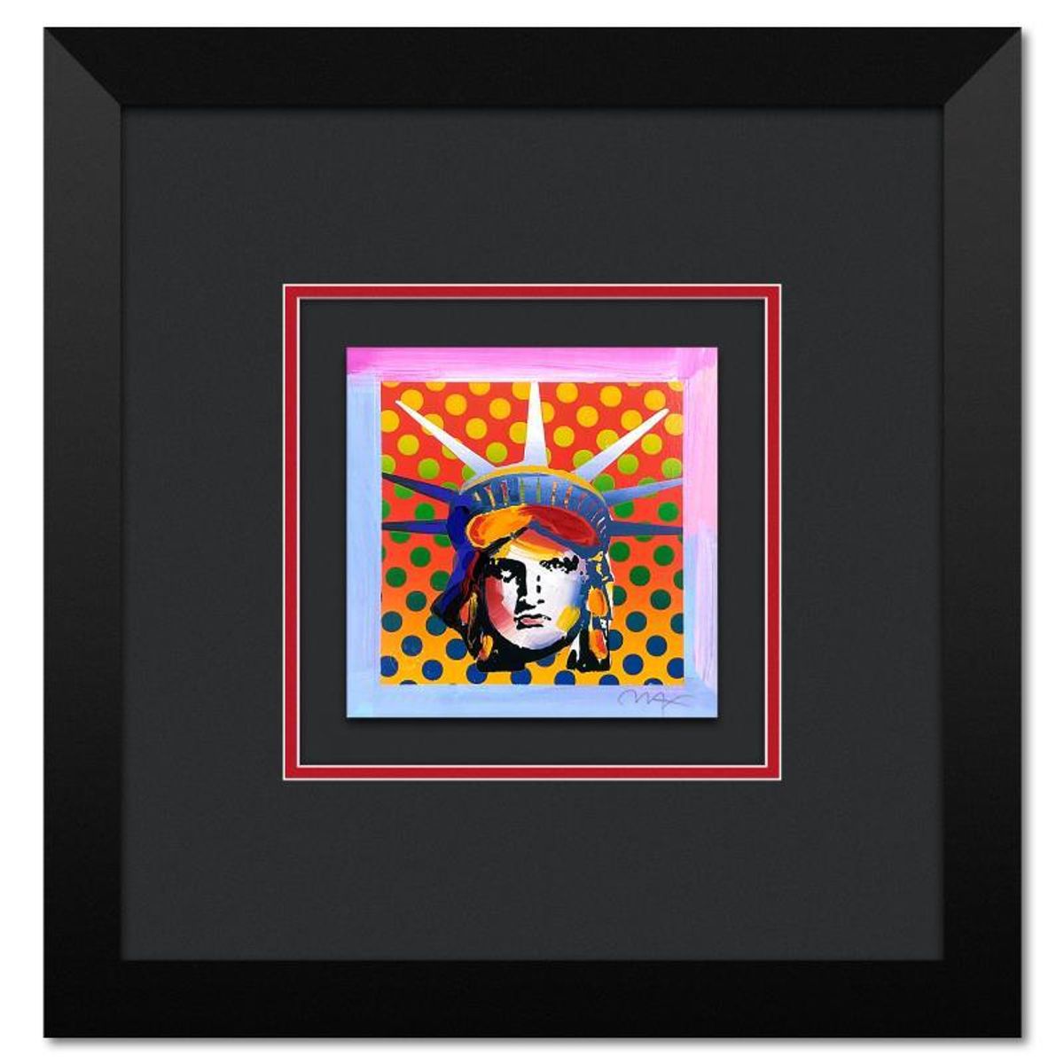 Peter Max, "Liberty Head XI" Framed Limited Edition Lithograph, Numbered and Hand Signed with Certificate of Authenticity.