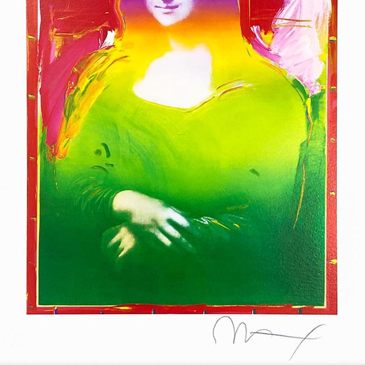 Peter Max, "Mona Lisa II" Framed Limited Edition Lithograph, Numbered and Hand Signed with Certificate of Authenticity.