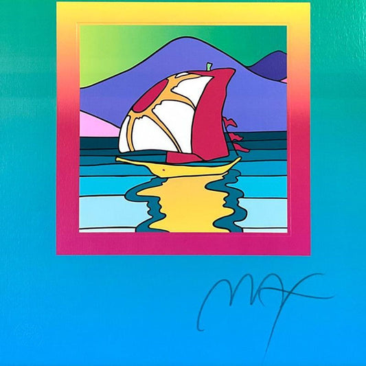 Peter Max, "Sailboat East on Blends Ver. II" Framed Limited Edition Lithograph, Numbered and Hand Signed with Certificate of Authenticity