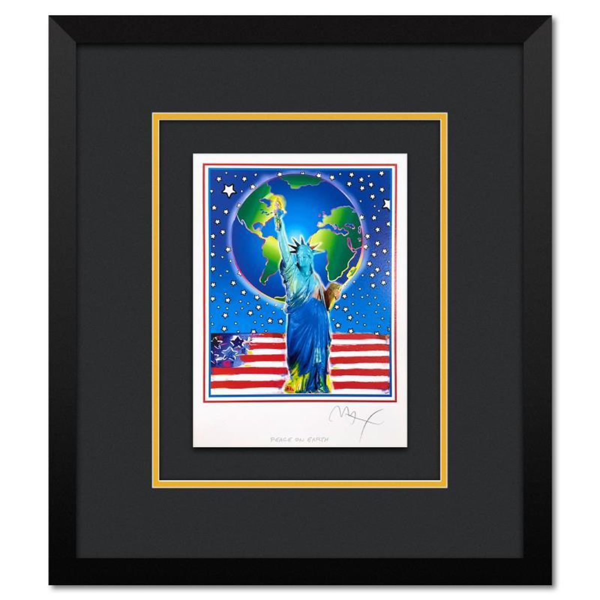 Peter Max, "Peace on Earth" Framed Limited Edition Lithograph, Numbered and Hand Signed with Certificate of Authenticity