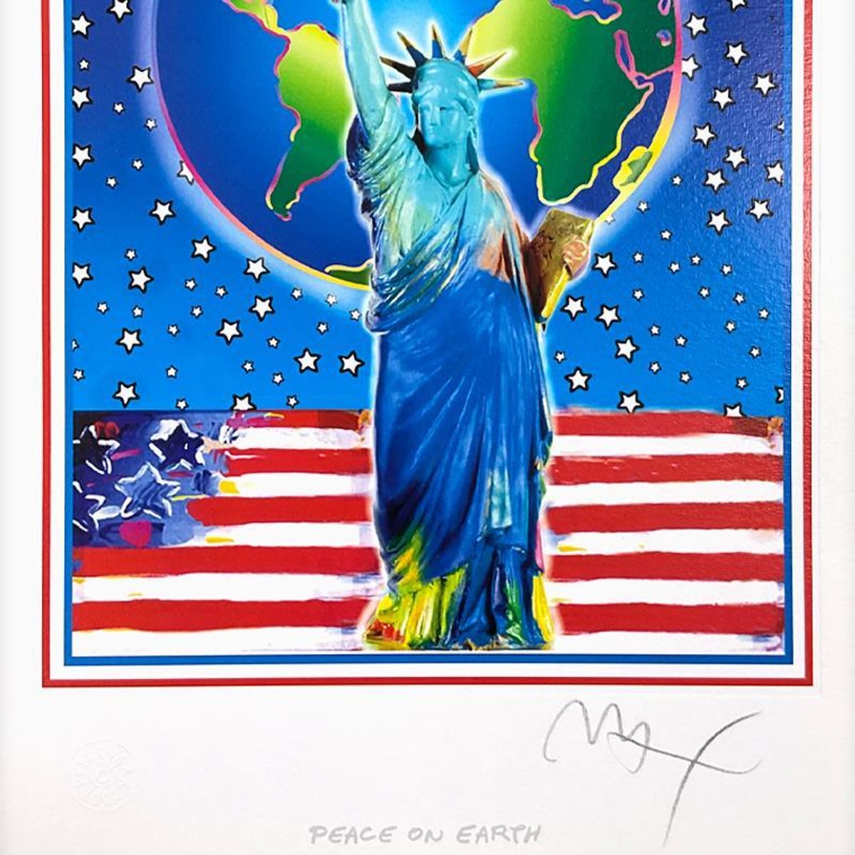 Peter Max, "Peace on Earth" Framed Limited Edition Lithograph, Numbered and Hand Signed with Certificate of Authenticity