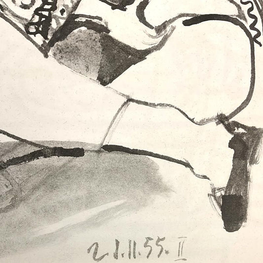 Pablo Picasso (1881-1973), "Carnet de Californie 21.11.55-II" Framed Vintage Lithograph on Paper with Letter of Authenticity.