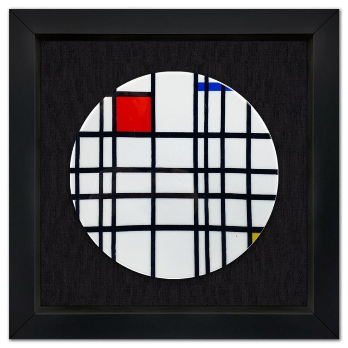 Piet Mondrian (1872-1944), "Composition with Yellow, Blue & Red and Composition B with Red" Framed Limoges Porcelain Plate Set.