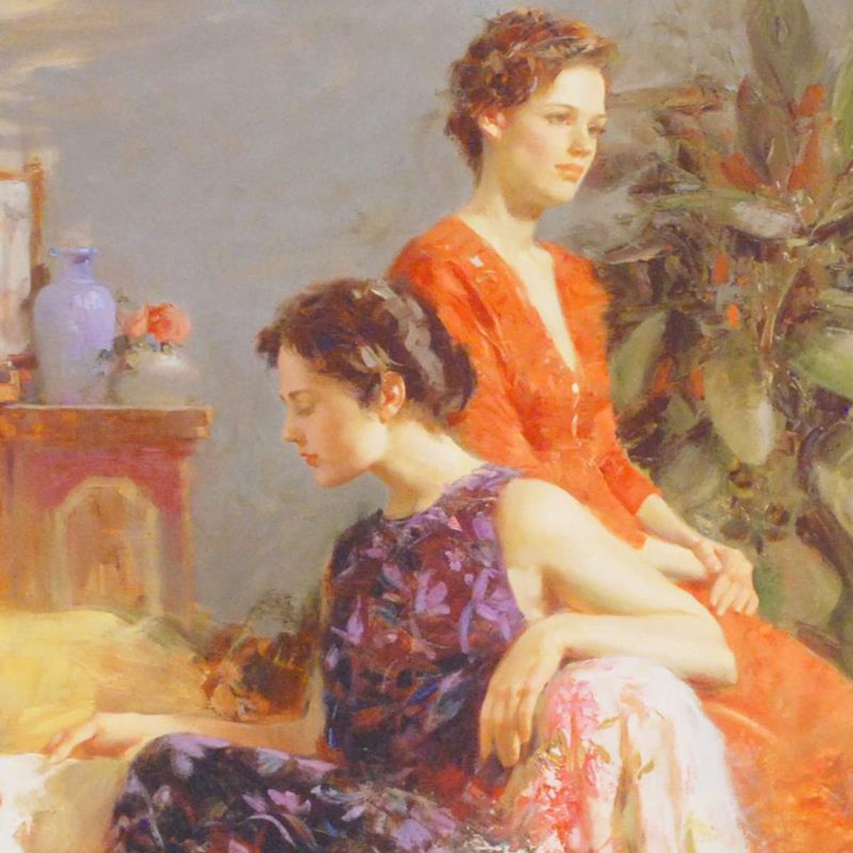 Pino (1939-2010), "Lazy Afternoon" Limited Edition on Canvas, Numbered and Hand Signed with Certificate of Authenticity.