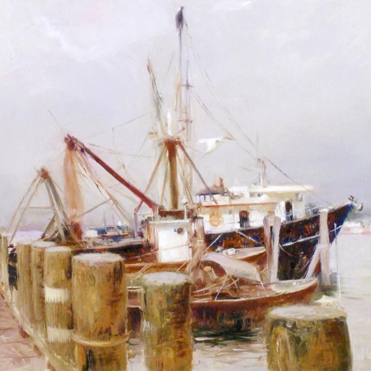 Pino (1939-2010), "Safe Harbor" Limited Edition on Canvas, Numbered and Hand Signed with Certificate of Authenticity.