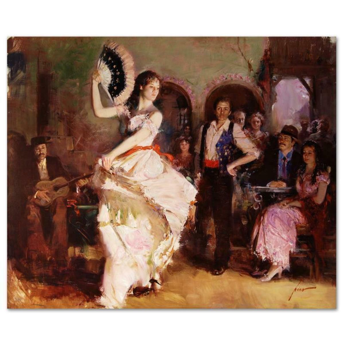 Pino (1939-2010), "The Last Dance" Hand Embellished Limited Edition on Canvas (46" x 38"), Numbered and Hand Signed with Certificate of Authenticity.