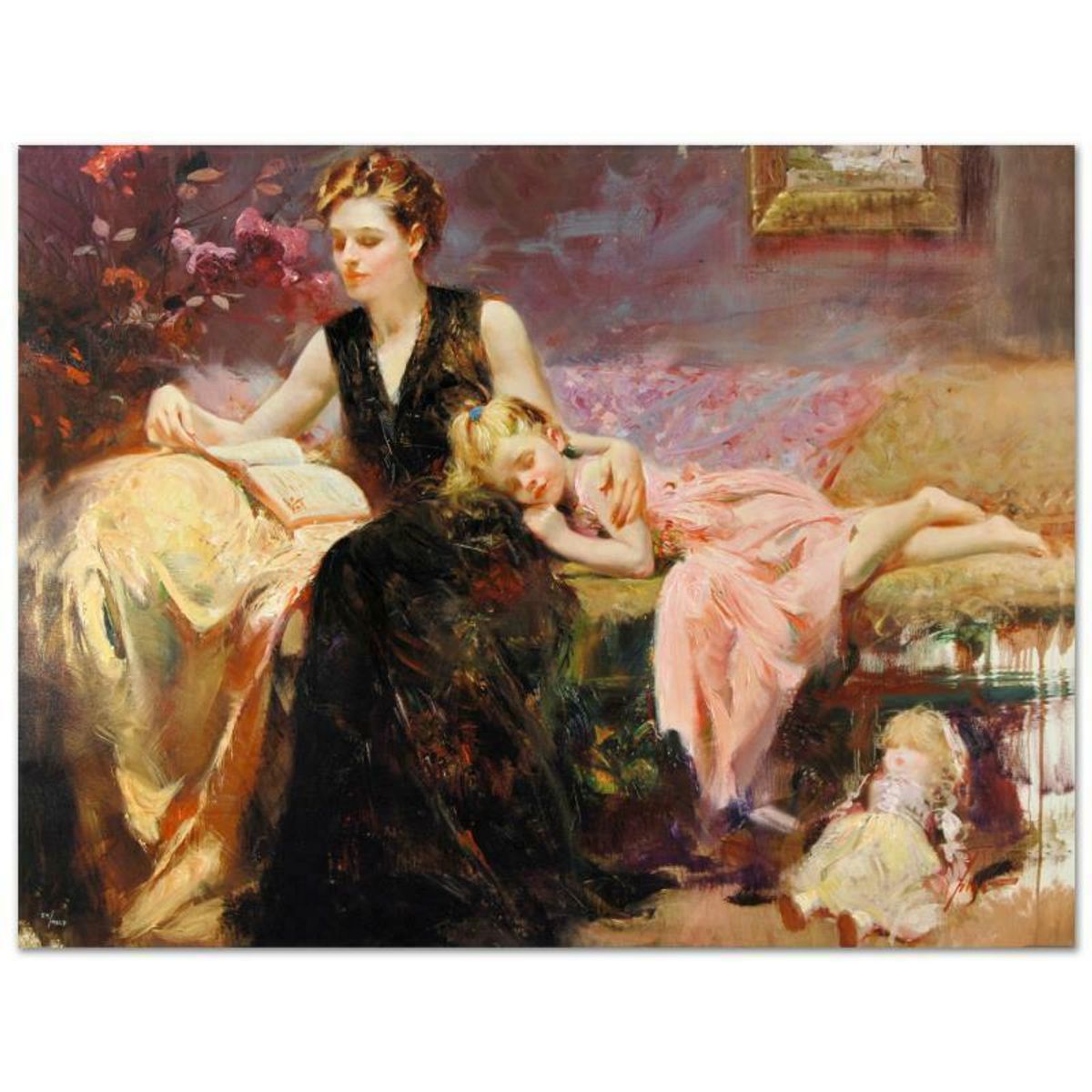 Pino (1939-2010), "Precious Moments" Hand Embellished Limited Edition on Canvas (48" x 36"), Numbered and Hand Signed with Certificate of Authenticity.