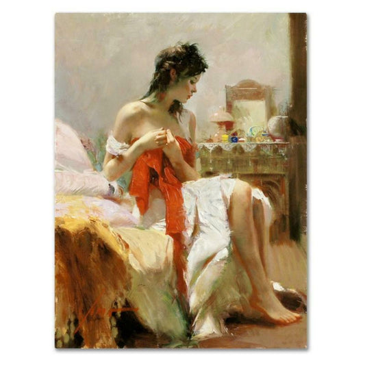 Pino (1939-2010), "Expectations" Hand Embellished Limited Edition on Canvas (30" x 40"), Numbered and Hand Signed with Certificate of Authenticity.