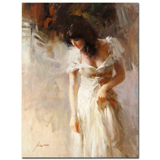 Pino (1939-2010), "White Rhapsody" Hand Embellished Limited Edition on Canvas (30" x 40"), Numbered and Hand Signed with Certificate of Authenticity.