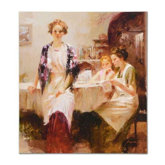 Pino (1939-2010), "Distant Thoughts" Hand Embellished Limited Edition on Canvas (36" x 40"), Numbered and Hand Signed with Certificate of Authenticity.