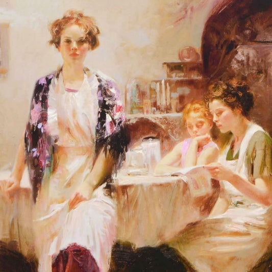 Pino (1939-2010), "Distant Thoughts" Hand Embellished Limited Edition on Canvas (36" x 40"), Numbered and Hand Signed with Certificate of Authenticity.