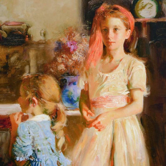 Pino (1939-2010), "Best Friends" Hand Embellished Limited Edition on Canvas (32" x 40"), Numbered and Hand Signed with Certificate of Authenticity.