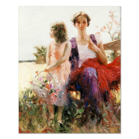 Pino (1939-2010), "Flower Basket Revisited" Hand Embellished Limited Edition on Canvas (32" x 40"), Numbered and Hand Signed with Certificate of Authenticity.