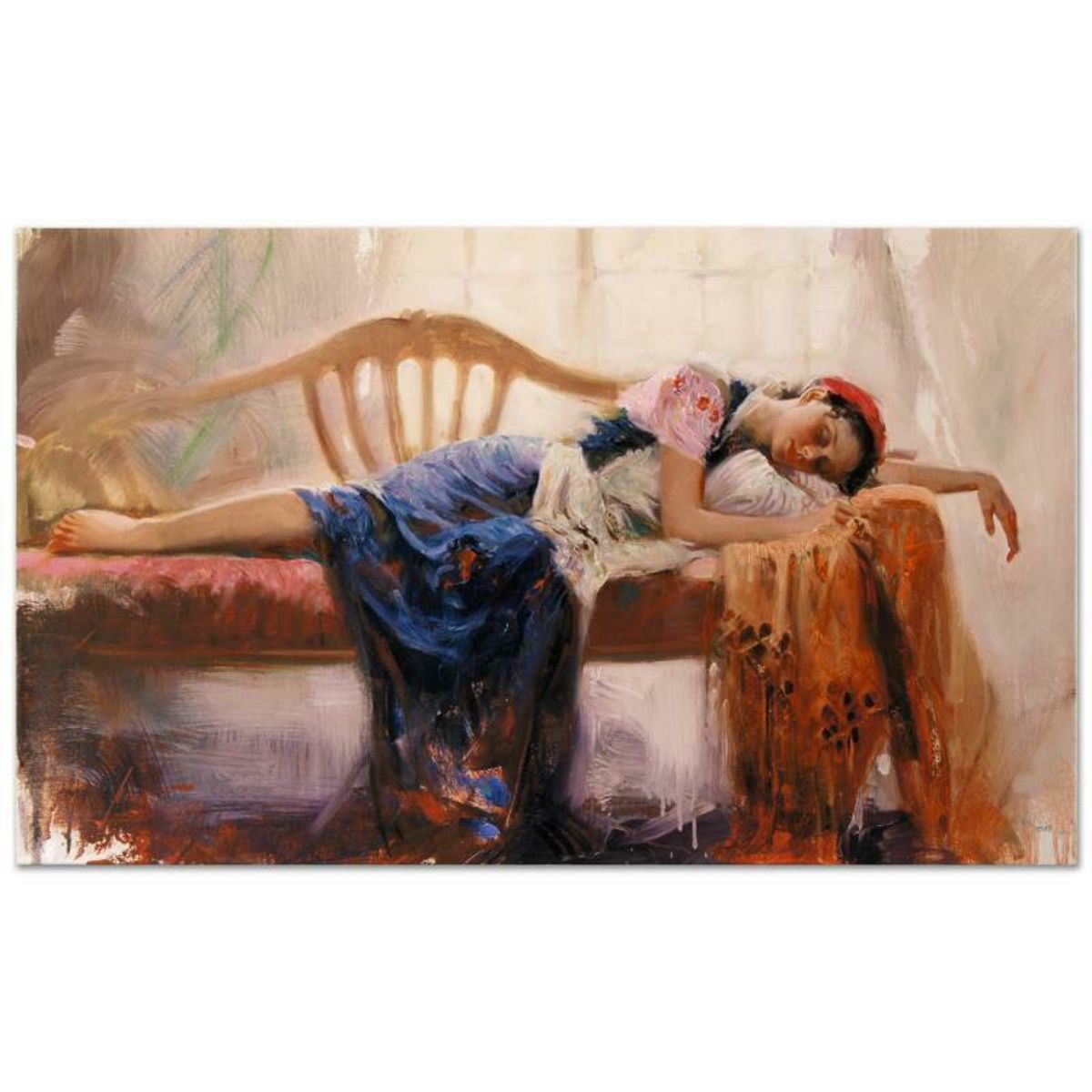 Pino (1939-2010), "At Rest" Hand Embellished Limited Edition on Canvas (40" x 24"), Numbered and Hand Signed with Certificate of Authenticity.