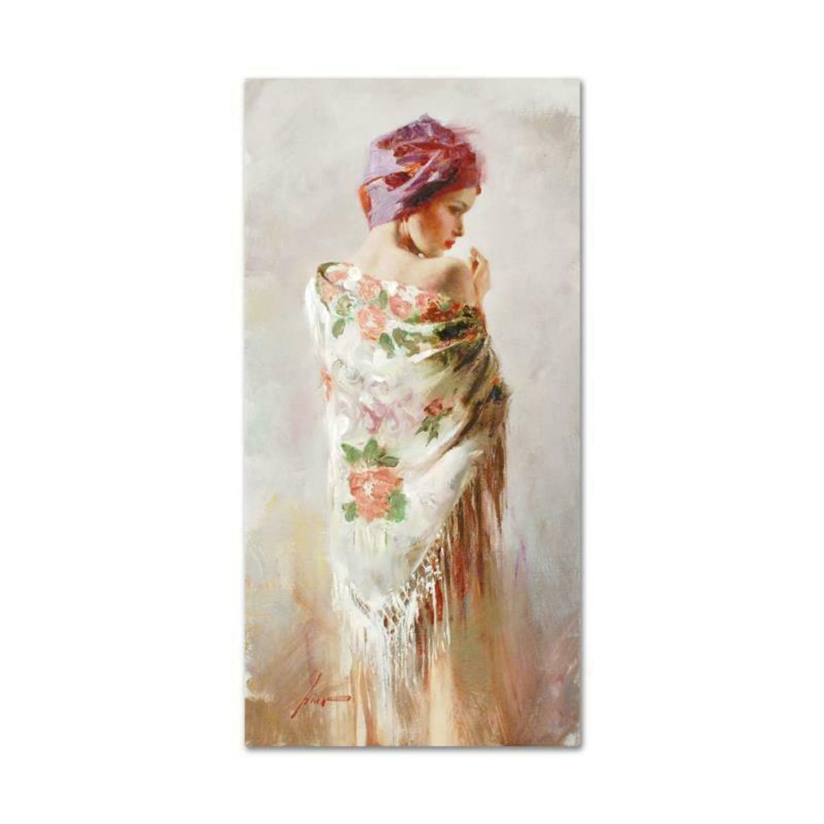 Pino (1939-2010), "Reflections" Hand Embellished Limited Edition on Canvas (20" x 40"), Numbered and Hand Signed with Certificate of Authenticity.