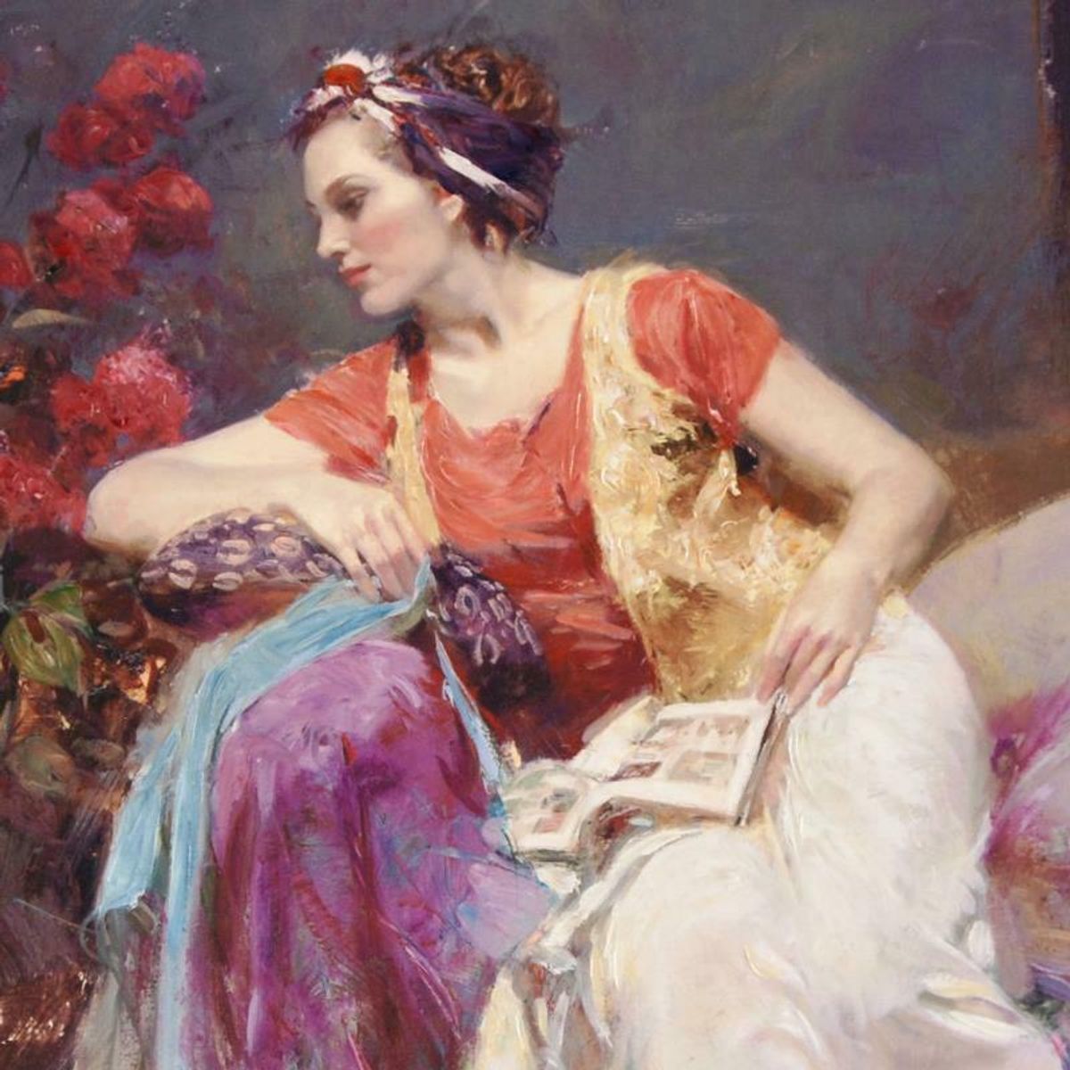 Pino (1939-2010), "Serendipity" Hand Embellished Limited Edition on Canvas, Numbered and Hand Signed with Certificate of Authenticity.