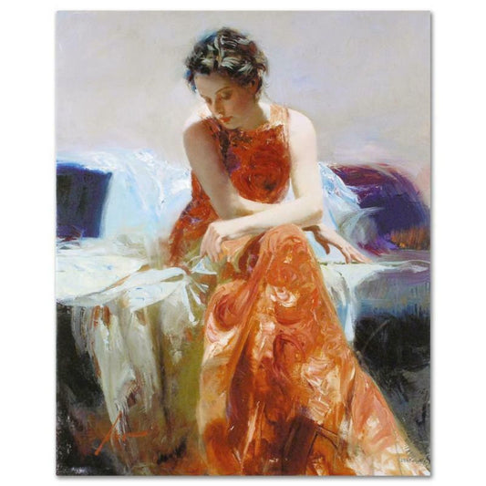 Pino (1939-2010), "Solace" Hand Embellished Limited Edition on Canvas, Numbered and Hand Signed with Certificate of Authenticity.
