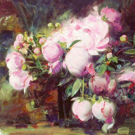 Pino (1939-2010), "Peonies" Hand Embellished Limited Edition on Canvas, Numbered and Hand Signed with Certificate of Authenticity.